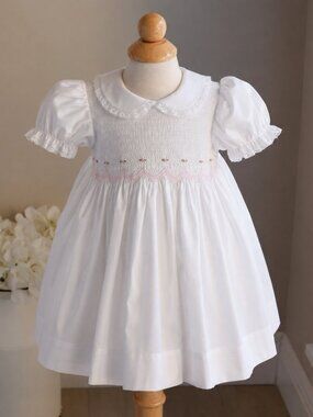White Smocked Heirloom Dress Feltman Brothers 12 Months RARE FIND Party Portrait
